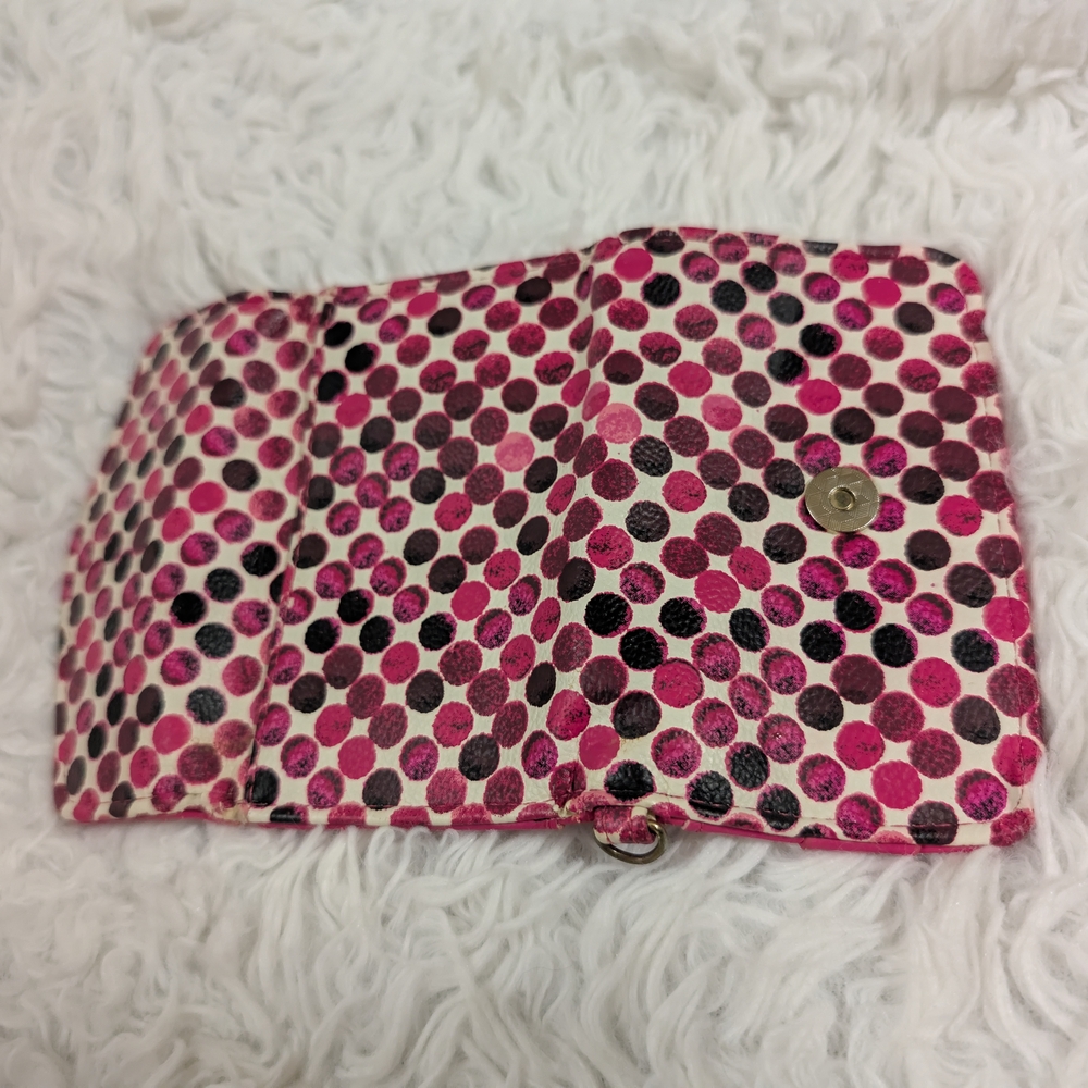 Polka Dot Women's Wallet - Pink and Black